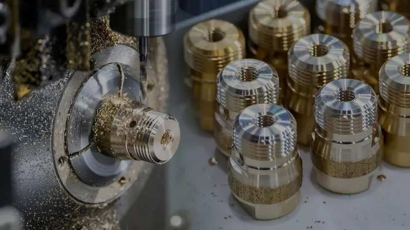 Five-axis CNC machining center milling an aluminum part